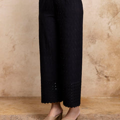 Graceful Rayon Embroidered Palazzos with Elegant Wide-Leg Fit