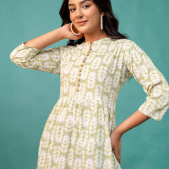 Tunic – Mandarin Collar, 3/4 Sleeves, Flattering Fit (Sizes S–XXL)