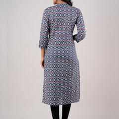 Feranoid Straight Knee Length Red Colour Kurta For Women