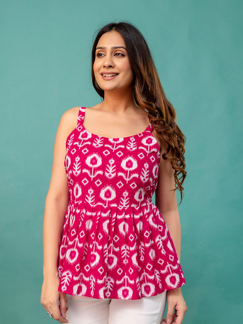 Strappy Peplum Top – Flattering Fit, All-Day Comfort, Sizes XS–XXL.