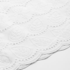 White Embroidered Palazzos–Fully Lined, Elastic Waist & Ankle-Length with Side Pocket