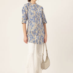 Printed Mandarin Shirt – Casual & Chic