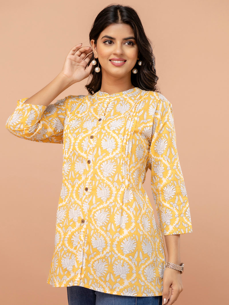 Elegant Mandarin Collar Printed Tunic – Stylish & Comfortable, Sizes