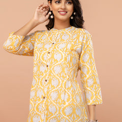 Elegant Mandarin Collar Printed Tunic – Stylish & Comfortable, Sizes