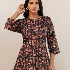 Elegant Mandarin Collar Printed Tunic – Stylish & Comfortable, Sizes