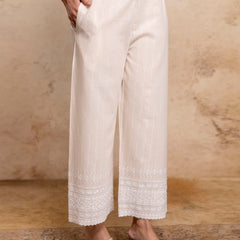 Women’s Cotton Embroidered Wide-Leg Palazzos | Soft, Breathable & Elegant