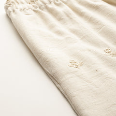 Beige Beige Palazzo|Embroidered, Flax Cotton, Sequin Detail, Ankle-Length, Single Pocket