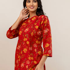 Elegant Mandarin Collar Printed Tunic – Stylish & Comfortable, Sizes