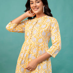 Top – Mandarin Collar, 3/4 Sleeves, Flattering Fit (Sizes S–XXL)