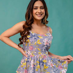 Strappy Peplum Top – Flattering Fit, All-Day Comfort, Sizes XS–XXL.