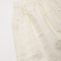 Beige Palazzos | Embroidered Elegnace With Elastic Waist & Single Pocket