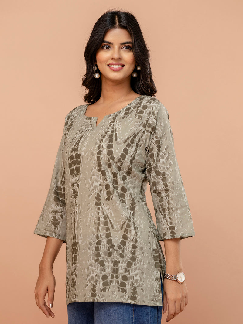 Elegant Printed Short Kurti – Soft Cotton, Everyday Style, Sizes S–XXL.