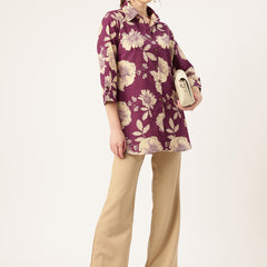 Versatile Collared top with 3/4 Sleeves for Women – Elegant & Casual