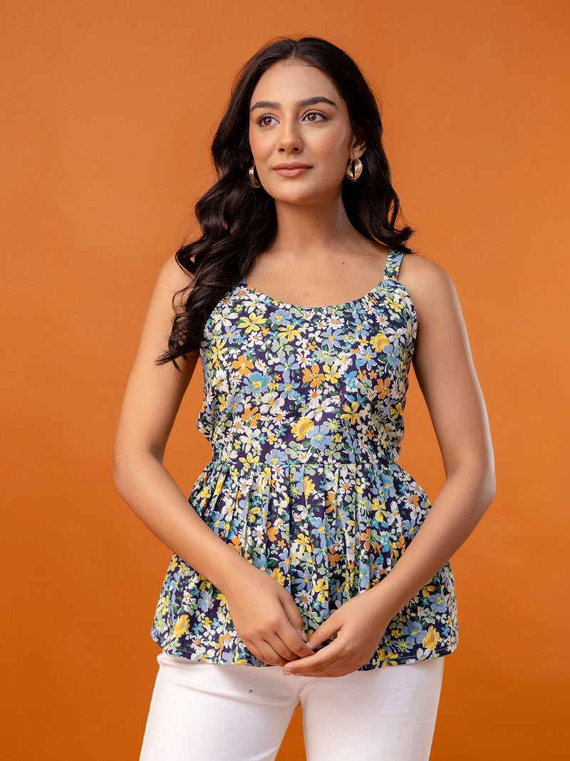 Strappy Peplum Top – Flattering Fit, All-Day Comfort, Sizes XS–XXL.