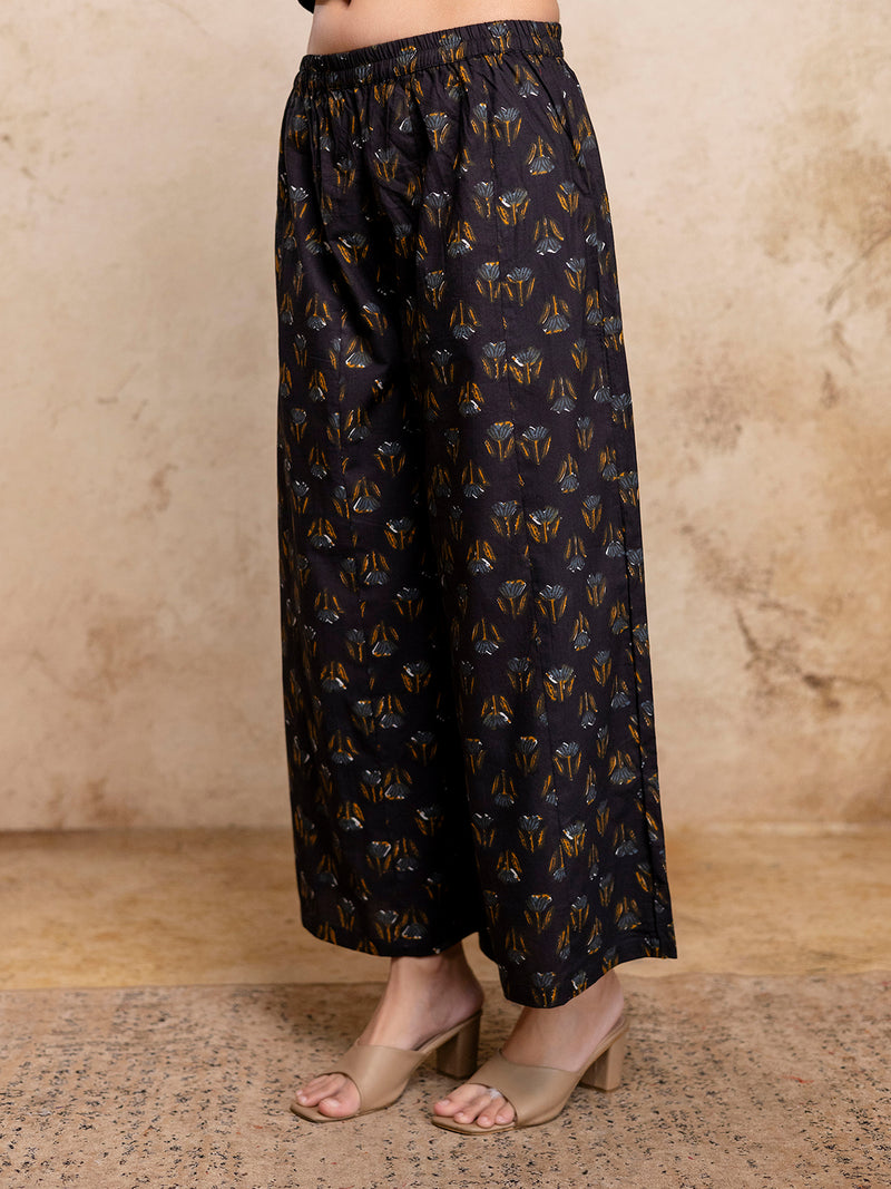 Women’s Elegant Cotton Printed Palazzos | Breathable & Flowy Fit