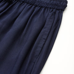 Women's Culottes | Calf-Length Pants with Double Pockets & Elastic Waistband