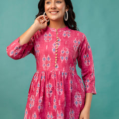 Top – Mandarin Collar, 3/4 Sleeves, Flattering Fit (Sizes S–XXL)