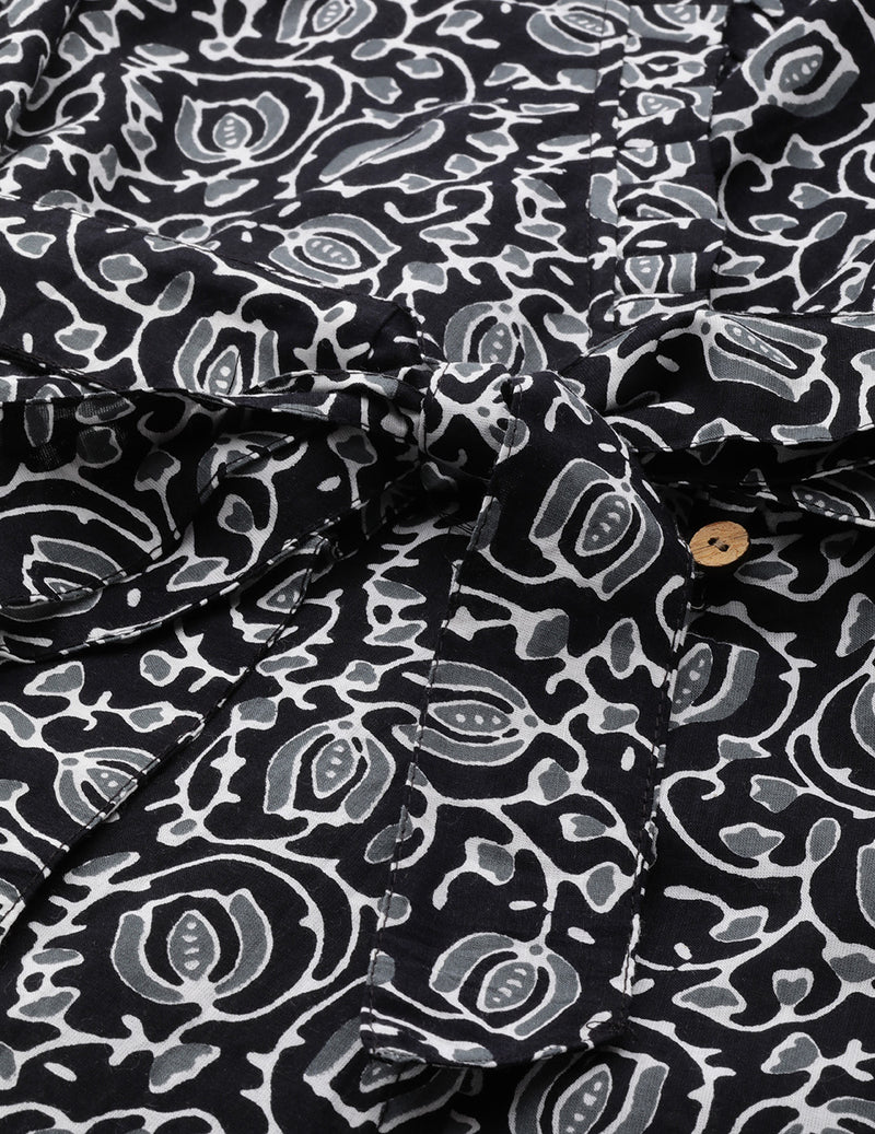 Floral Wrap Angrakha Dress – Lightweight Sleeveless Cotton Perfection