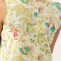 Cotton Printed Sleeveless A-Line Flared Kurti