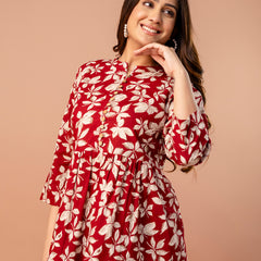 Top – Mandarin Collar, 3/4 Sleeves, Flattering Fit (Sizes S–XXL)