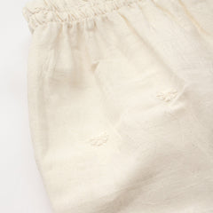 Beige Palazzos | Embroidered Elegnace With Elastic Waist & Single Pocket