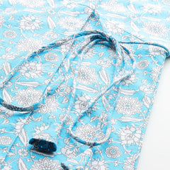 Floral Print Angrakha 3\4 Sleeves Flared Kurti