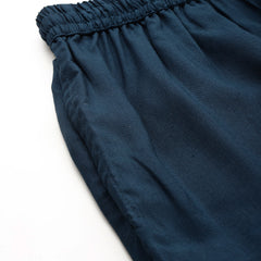 Women's Culottes | Calf-Length Pants with Double Pockets & Elastic Waistband