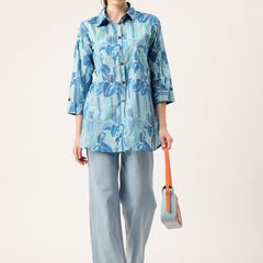 Versatile Collared top with 3/4 Sleeves for Women – Elegant & Casual