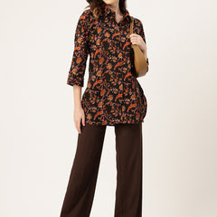 Versatile Collared top with 3/4 Sleeves for Women – Elegant & Casual