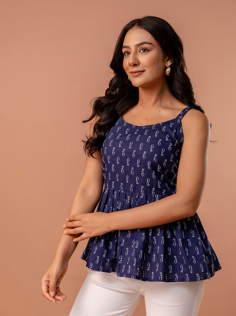 Strappy Peplum Top – Flattering Fit, All-Day Comfort, Sizes XS–XXL.