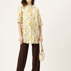 Printed Mandarin Shirt – Casual & Chic