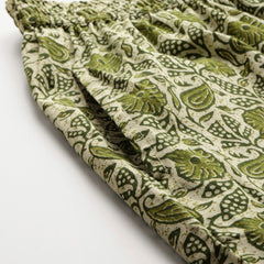 Green Women Pure Cotton Paisley Printed Palazzo Pants | Elastic Waist | Wide Leg