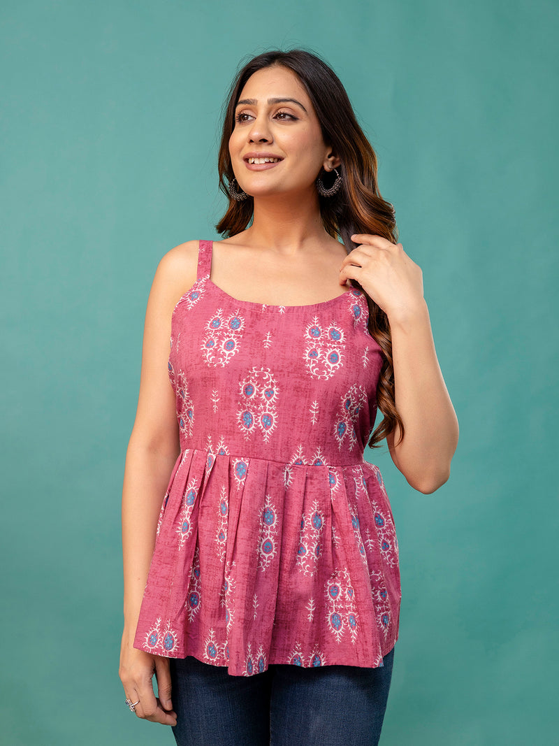 Strappy Peplum Top – Flattering Fit, All-Day Comfort, Sizes XS–XXL.
