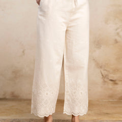 Women’s Cotton Embroidered Wide-Leg Palazzos | Soft, Breathable & Elegant