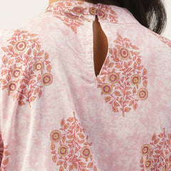 Cotton Printed Sleeveless Straight Long Kurti