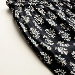 Black Women Pure Cotton Paisley Printed Palazzo Pants | Elastic Waist | Wide Leg