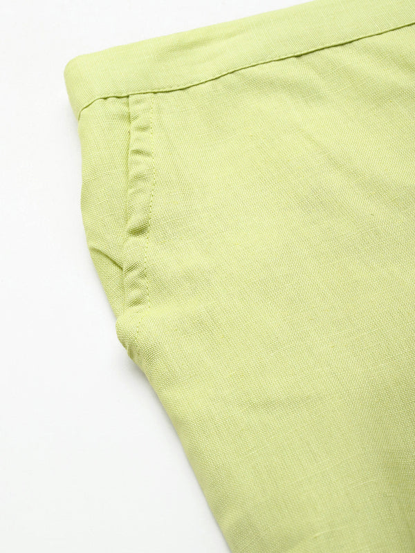 Cotton Pants - Double Pockets, Adjustable Waist, and Ankle-Length Fit