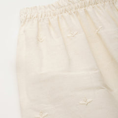 Beige Palazzos | Embroidered Elegnace With Elastic Waist & Single Pocket