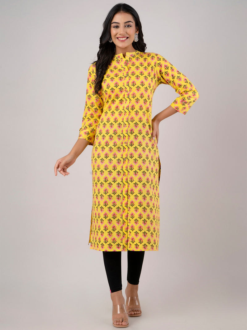 Feranoid Straight Knee Length Blue Colour Kurta For Women