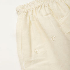 Beige Palazzos | Embroidered Elegnace With Elastic Waist & Single Pocket