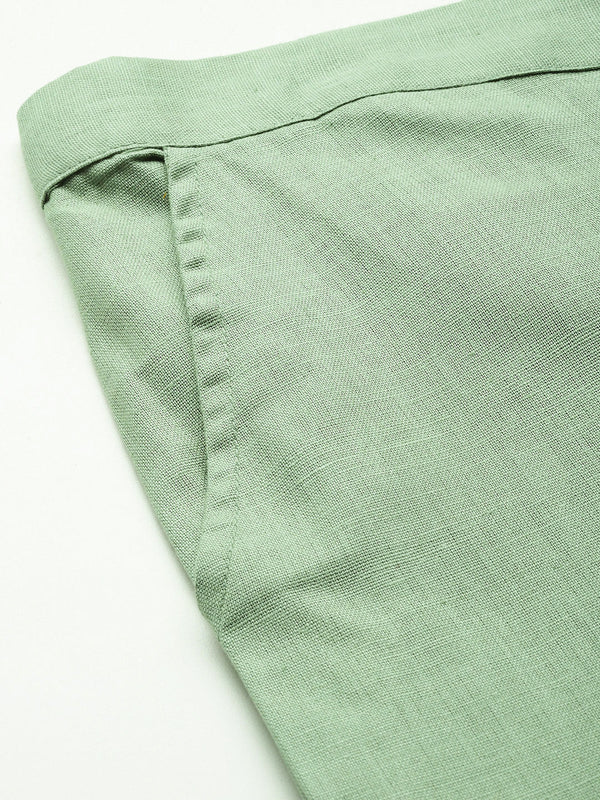 Cotton Pants - Double Pockets, Adjustable Waist, and Ankle-Length Fit