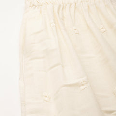 Beige Palazzos | Embroidered Elegnace With Elastic Waist & Single Pocket