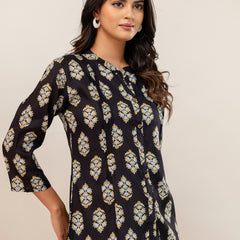 Elegant Mandarin Collar Printed Tunic – Stylish & Comfortable, Sizes