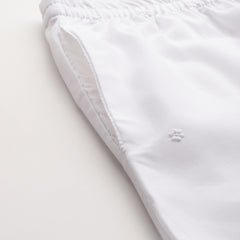 White Embroidered Palazzos–Fully Lined, Elastic Waist & Ankle-Length with Side Pocket