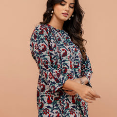 Elegant Mandarin Collar Printed Tunic – Stylish & Comfortable, Sizes
