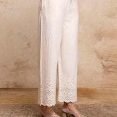 Women’s Cotton Embroidered Wide-Leg Palazzos | Soft, Breathable & Elegant
