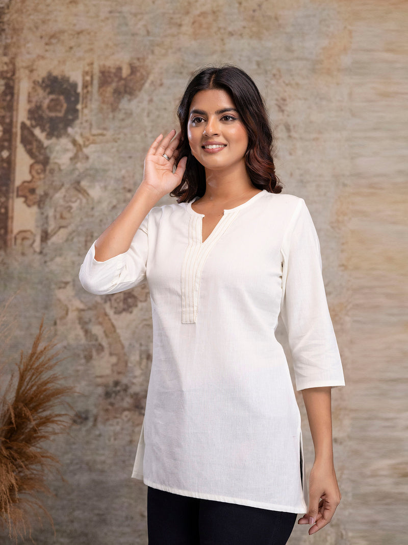 Elegant Short Kurti for Women – 3/4 Sleeves | Round Neck |