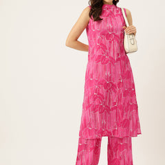 Floral Sleeveless Cotton Co-Ord Set with Choker Neckline – Pure Cotton | Sizes S–XXL