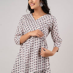 Cotton Printed Angrakha Short Tunic