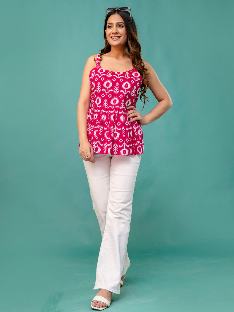 Strappy Peplum Top – Flattering Fit, All-Day Comfort, Sizes XS–XXL.
